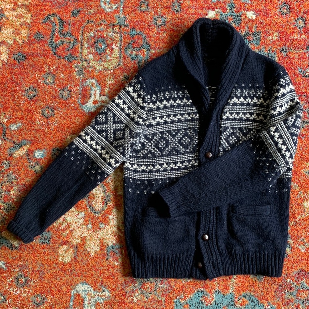 J Crew Fair Isle Wool Cardigan
